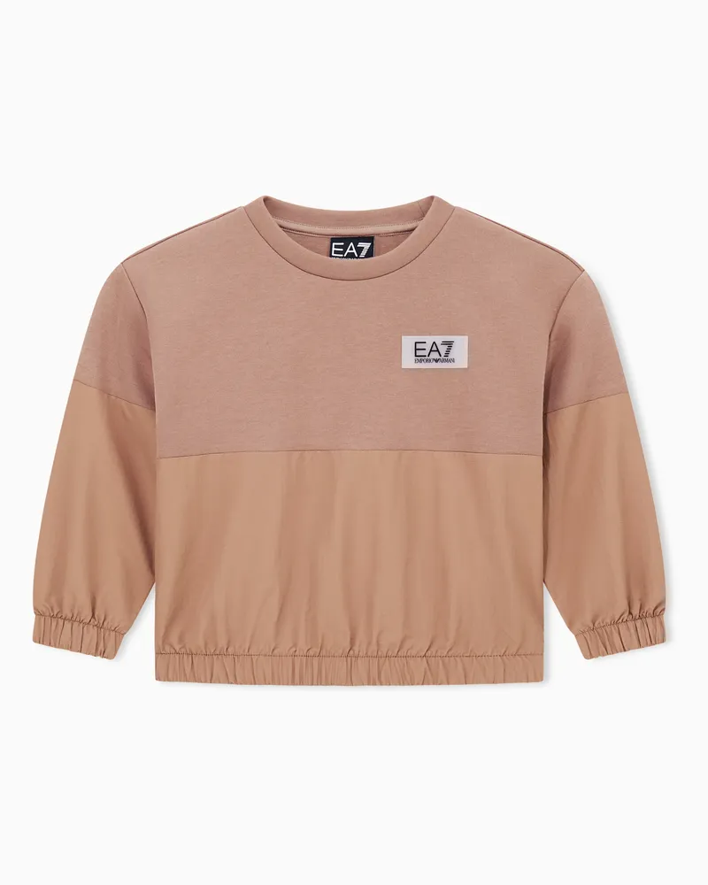 EA7 Contemporary Sport Sweatshirt mit Rundhalsausschnitt mit Scuba-Einsätzen Braun