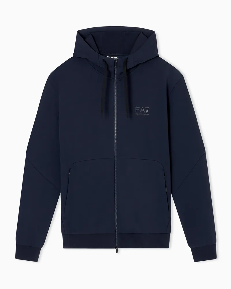EA7 Dynamic Athlete Sweatshirt mit Kapuze aus „Natural VENTUS7“-Funktionsgewebe Marineblau