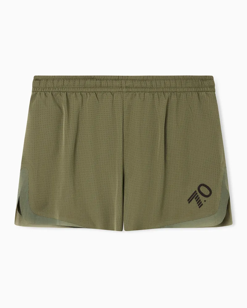 EA7 Trousers with geometric print Braun