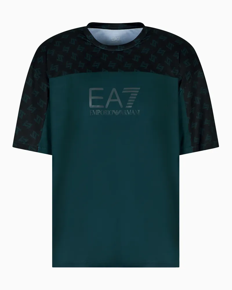 EA7 Dynamic Athlete T-Shirt mit Print aus VENTUS7-Funktionsgewebe Grün