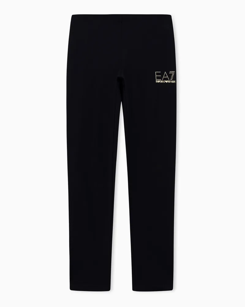 EA7 Evolution Jersey-Leggings aus Baumwollstretch Schwarz