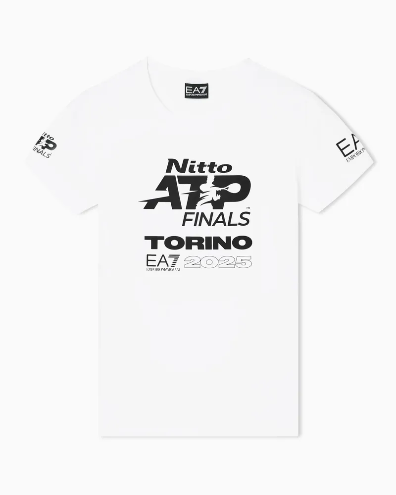 EA7 Nitto ATP Finals T-Shirt mit Rundhalsausschnitt und Event-Logo Weiß