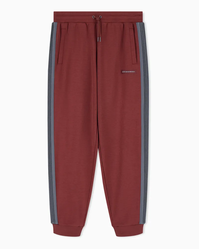EA7 Jogginghose Logo Series im Regular Fit mit Seitenstreifen Burgunderrot