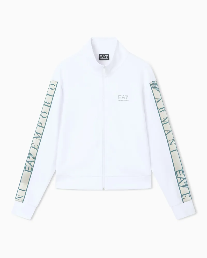 EA7 ASV Dynamic Athlete Sweatshirt mit Reißverschluss aus „Natural VENTUS7“-Funktionsgewebe Weiß