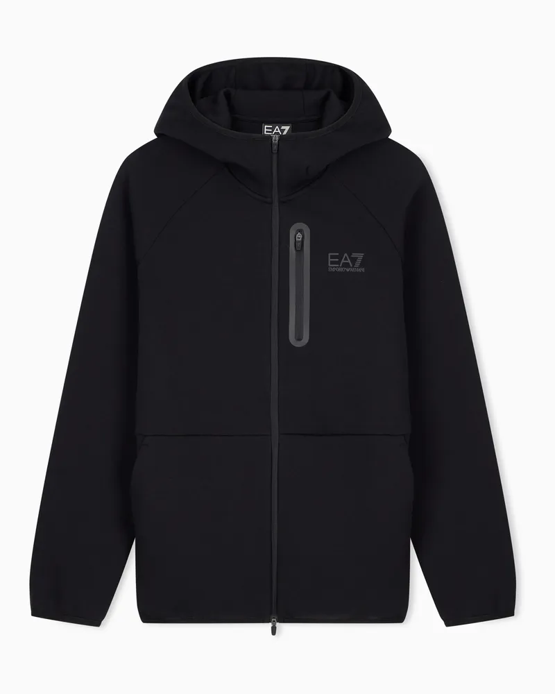EA7 Sweatshirt Natural Ventus 7 regularer Passform aus Jersey Schwarz