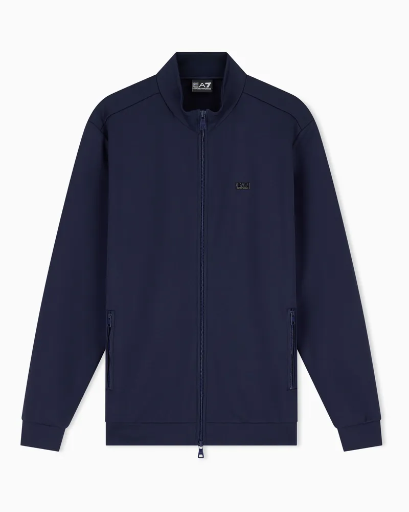 EA7 Sweatshirt Lux Identity aus Jersey mit regularer Passform Marineblau