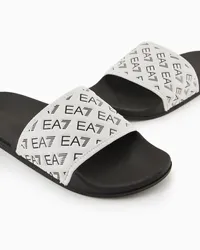 EA7 Pantolette mit Allover-logo Weiss