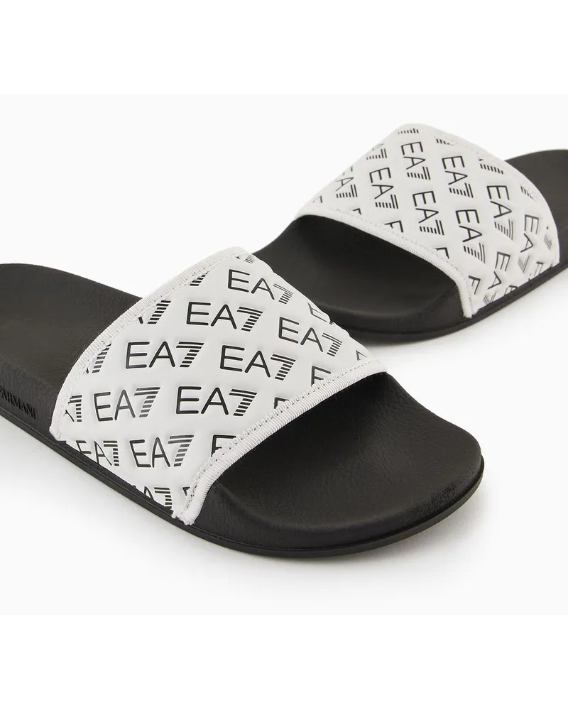 EA7 Pantolette mit Allover-logo Weiss