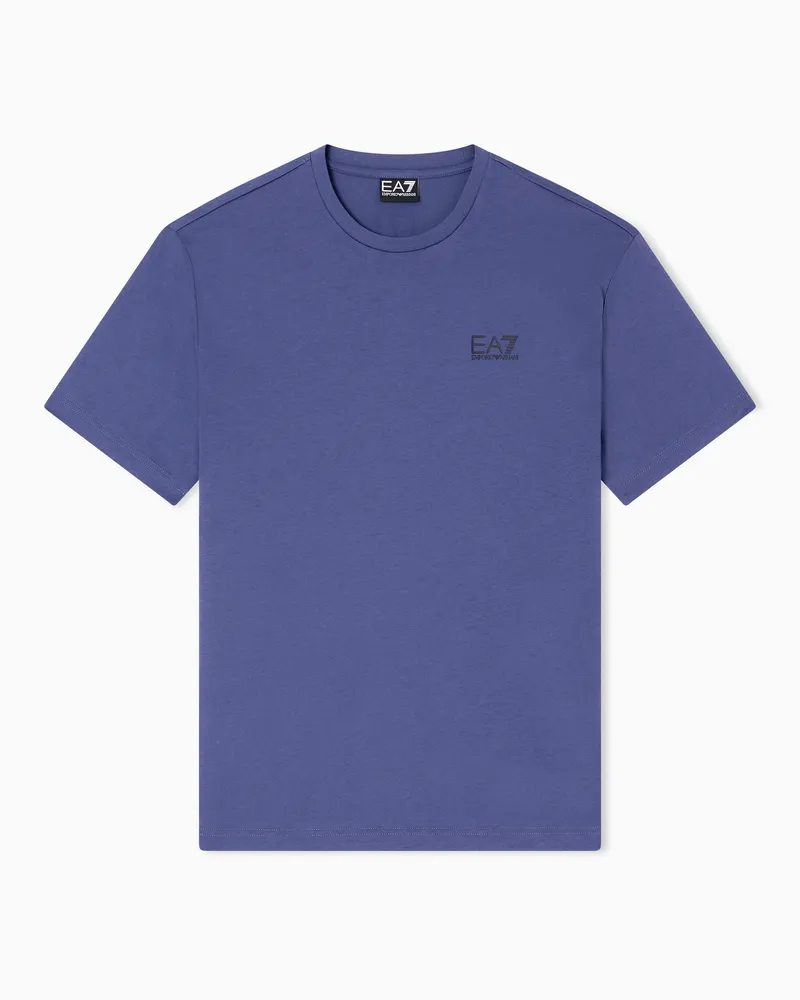 EA7 Logo Series T-Shirt aus Baumwoll-Jersey Violett