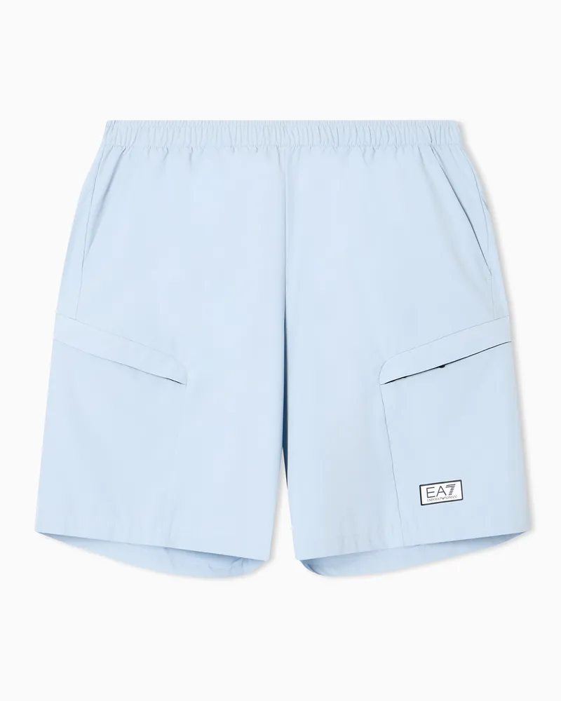 EA7 Dynamic Athlete Cargo-Bermudashorts aus VENTUS7-Funktionsgewebe Hellblau