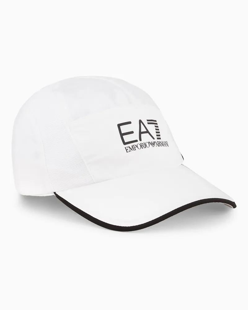 EA7 Tennis Pro Baseballcap aus Baumwolle Weiß