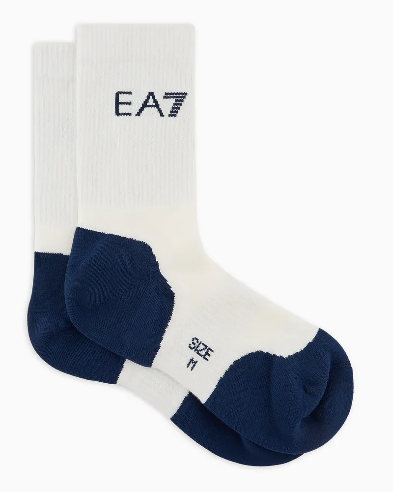 EA7 Tennis Pro Socken aus Baumwollmischung Weiß