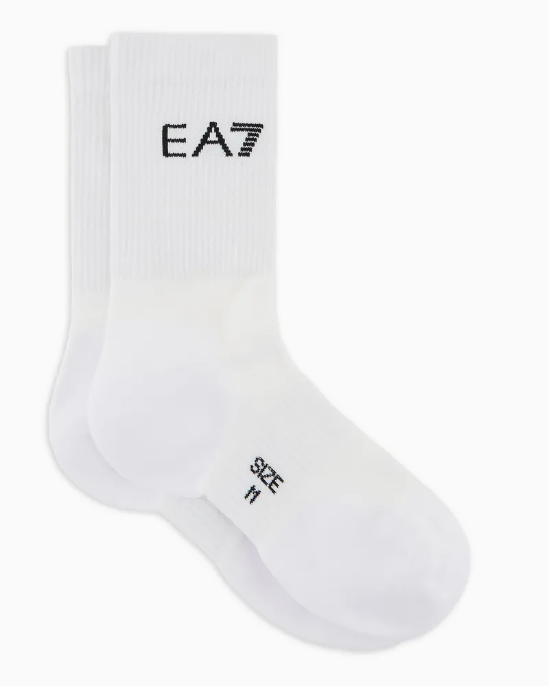 EA7 Tennis Pro Socken aus Baumwollmischung Weiß