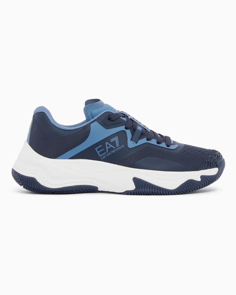 EA7 Sneaker aus hartem Material mit Schnürung New Padel Blau