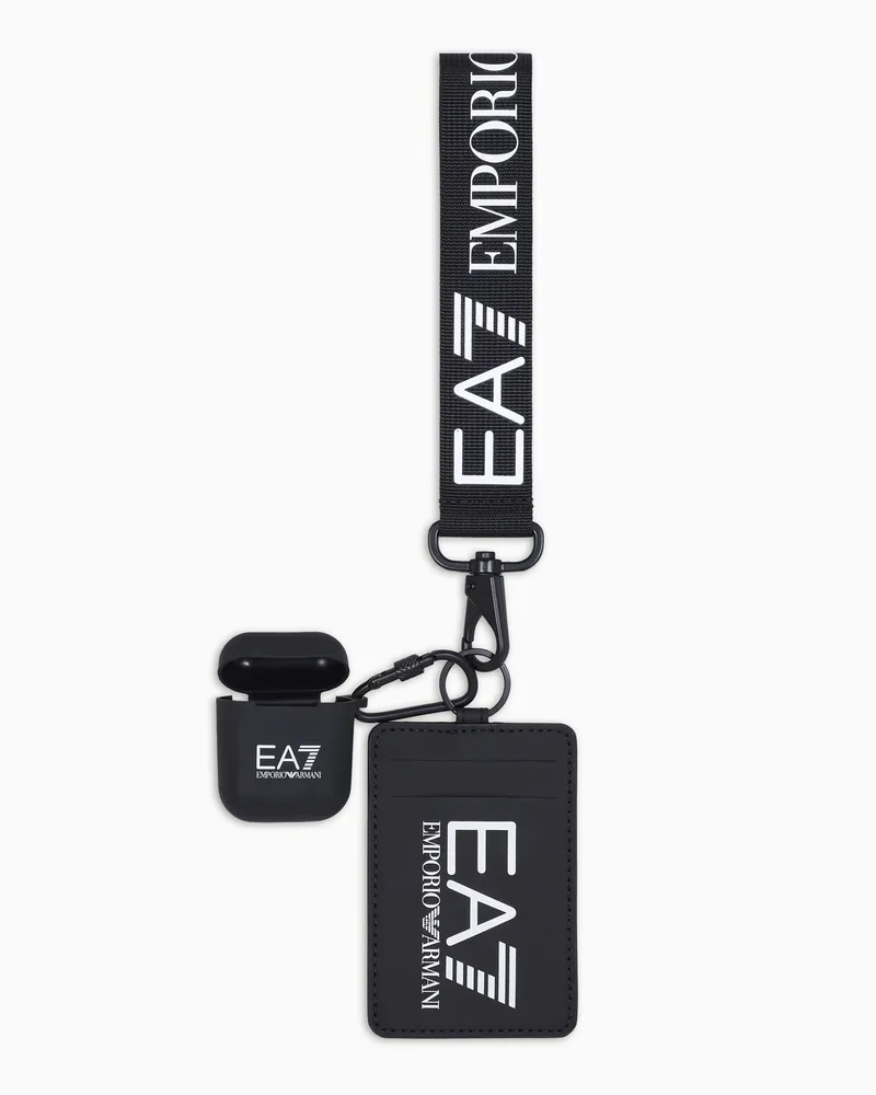 EA7 Kartenetui mit integrierter AirPods-Hülle Schwarz
