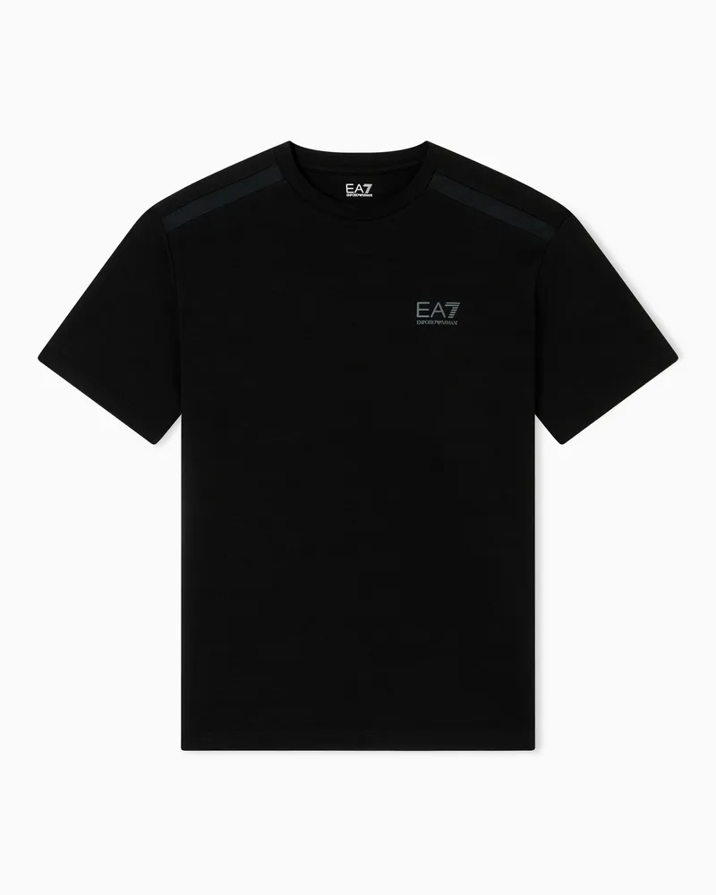 EA7 Dynamic Athlete Rundhals-T-Shirt aus „Natural VENTUS7“-Funktionsgewebe Schwarz