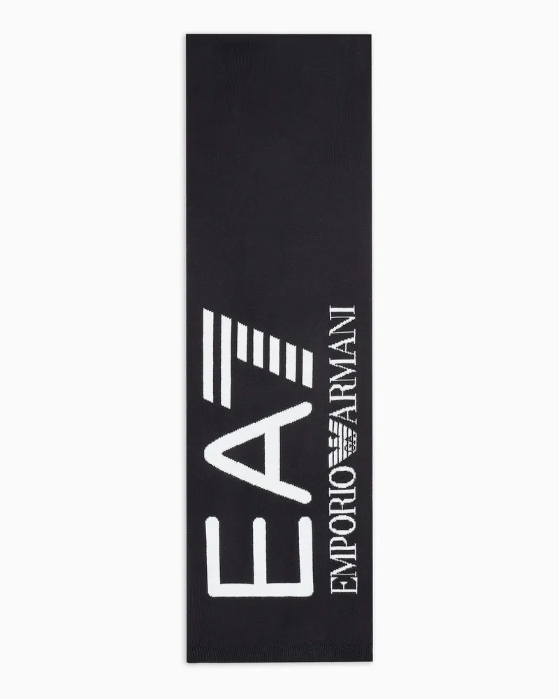 EA7 Visibility Schal mit großem -Logo Schwarz