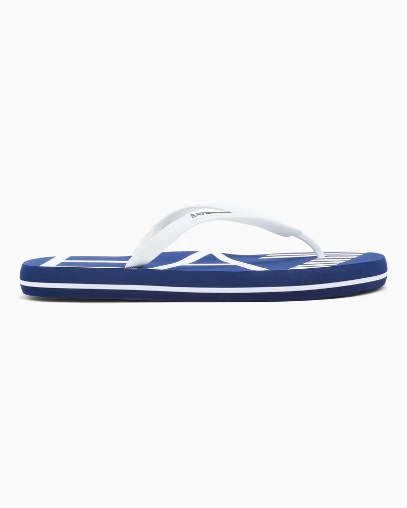 EA7 Zehensandalen aus Gummi mit Logo Blau