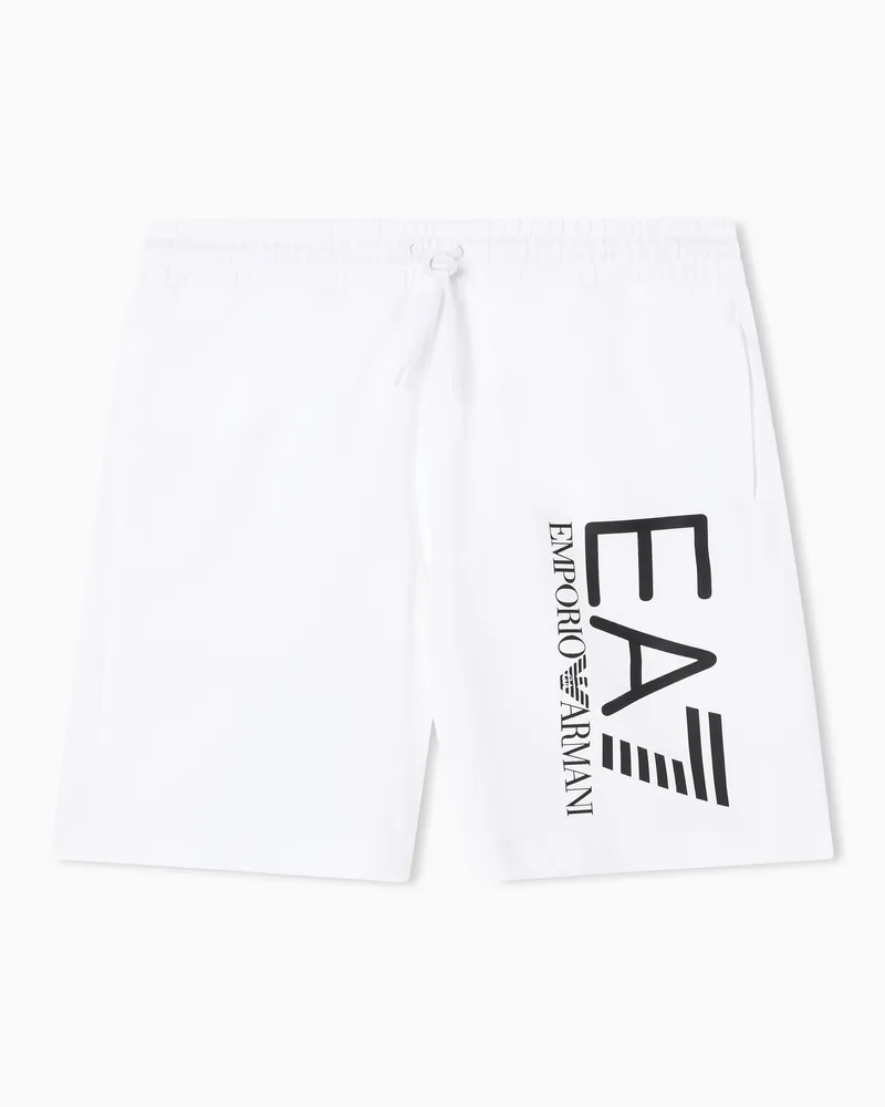 EA7 Shorts Core Identity aus Baumwolle Weiß