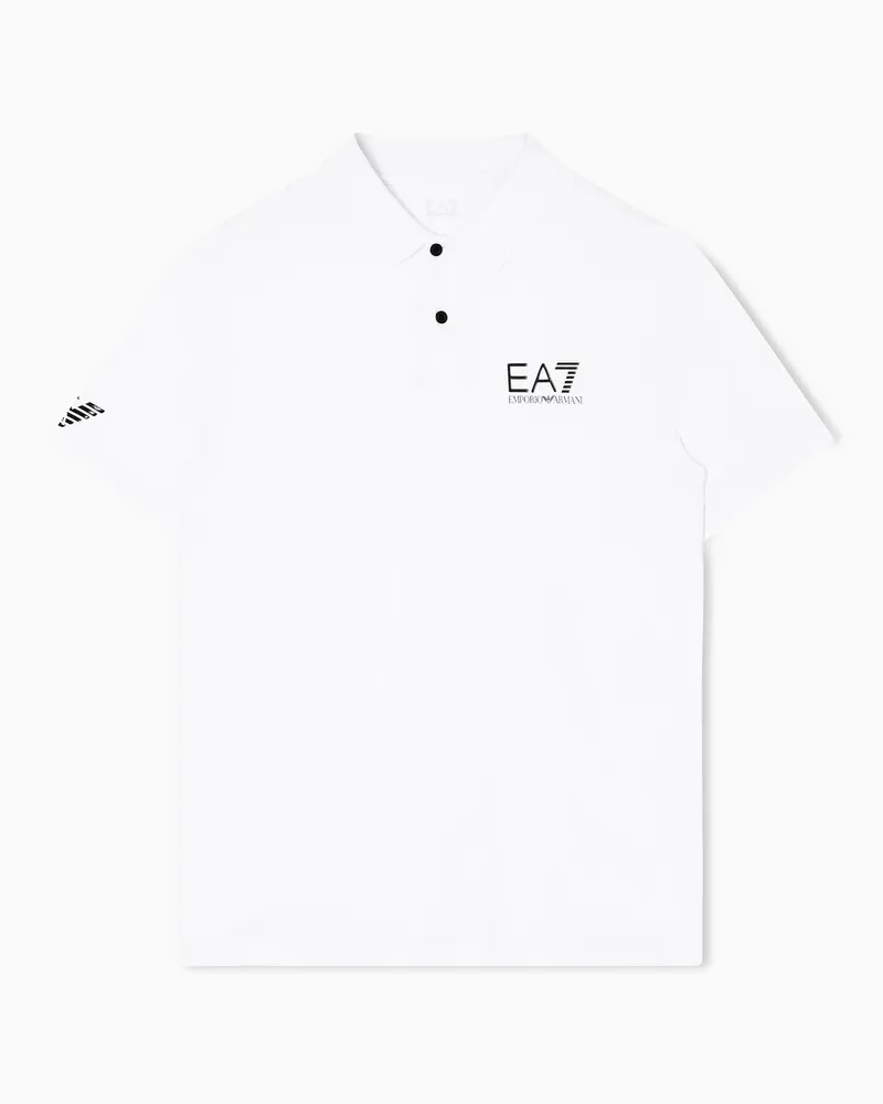 EA7 Tennis Pro Poloshirt aus VENTUS7-Funktionsgewebe Weiß