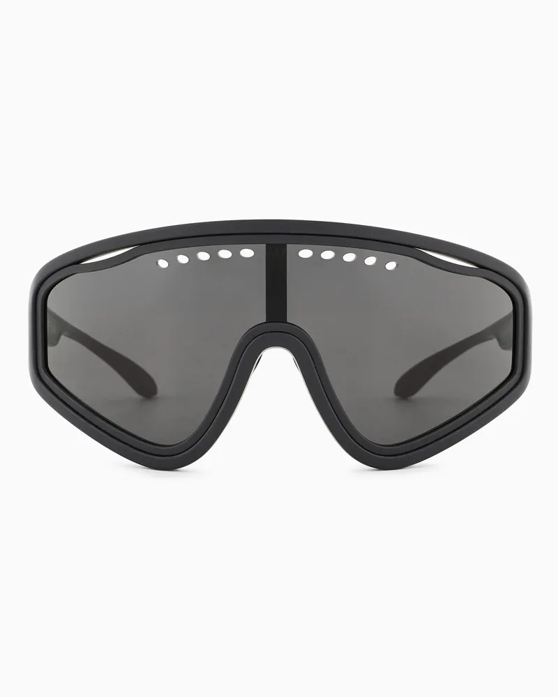 EA7 Sportliche Sonnenbrille mit unregelmäßig geformter Fassung Grau