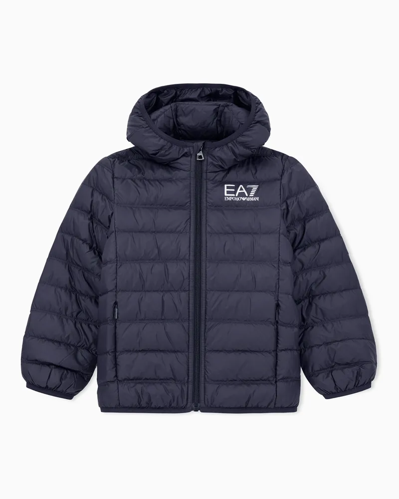 EA7 Core Identity Boy packbare Daunenjacke Schwarz