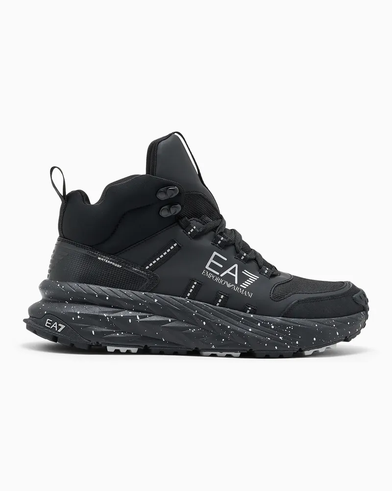 EA7 Boots Crusher Sonic wasserdicht mit dämpfender Gummisohle Schwarz