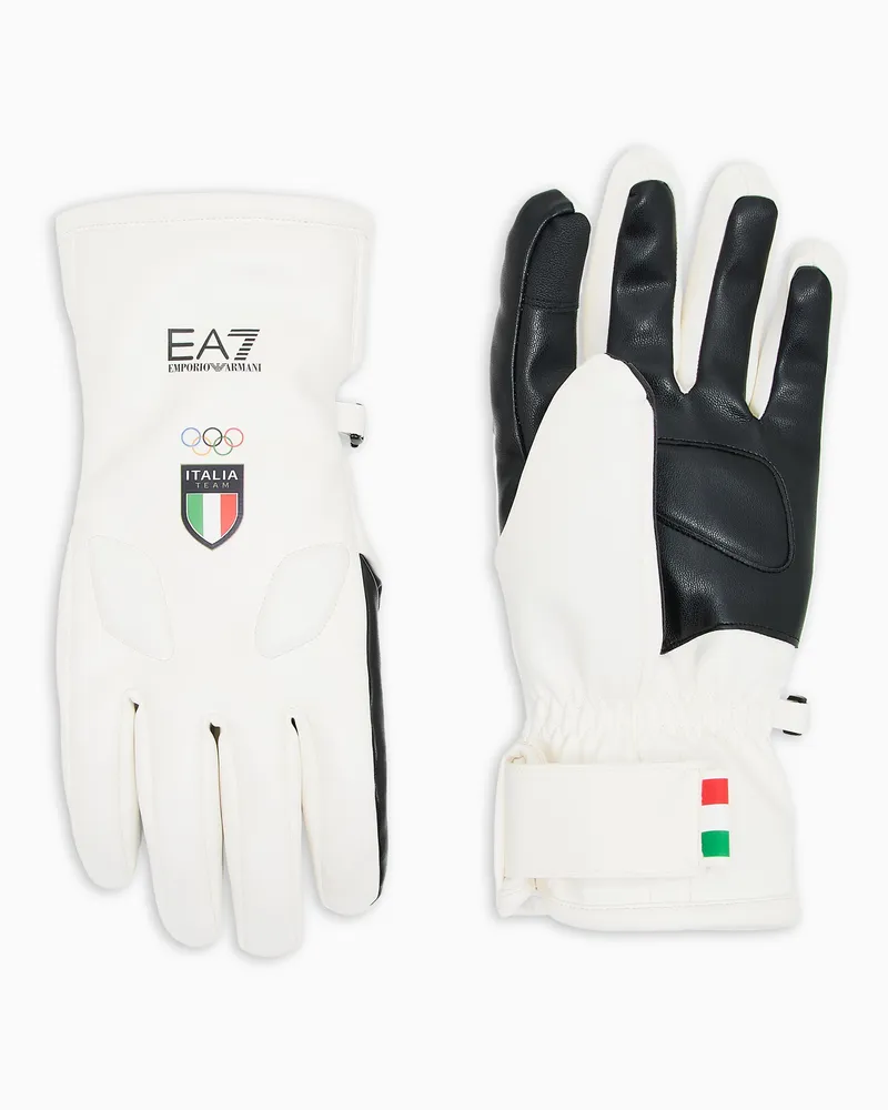 EA7 Handschuhe aus Funktionsgewebe Weiß