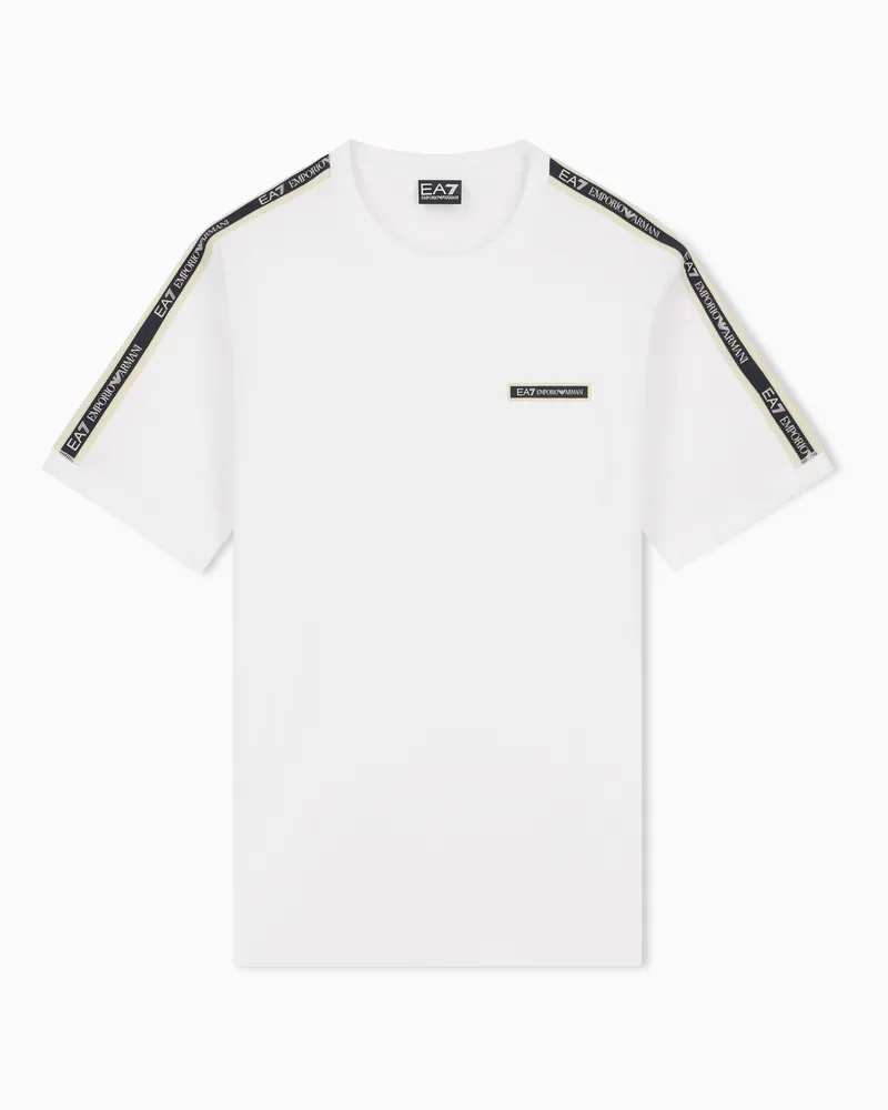 EA7 Regular Fit Baumwoll-T-Shirt Logo Series mit Logo-Band Weiß