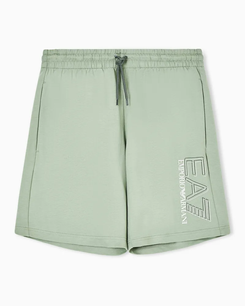EA7 Baumwollshorts Visibility Grün