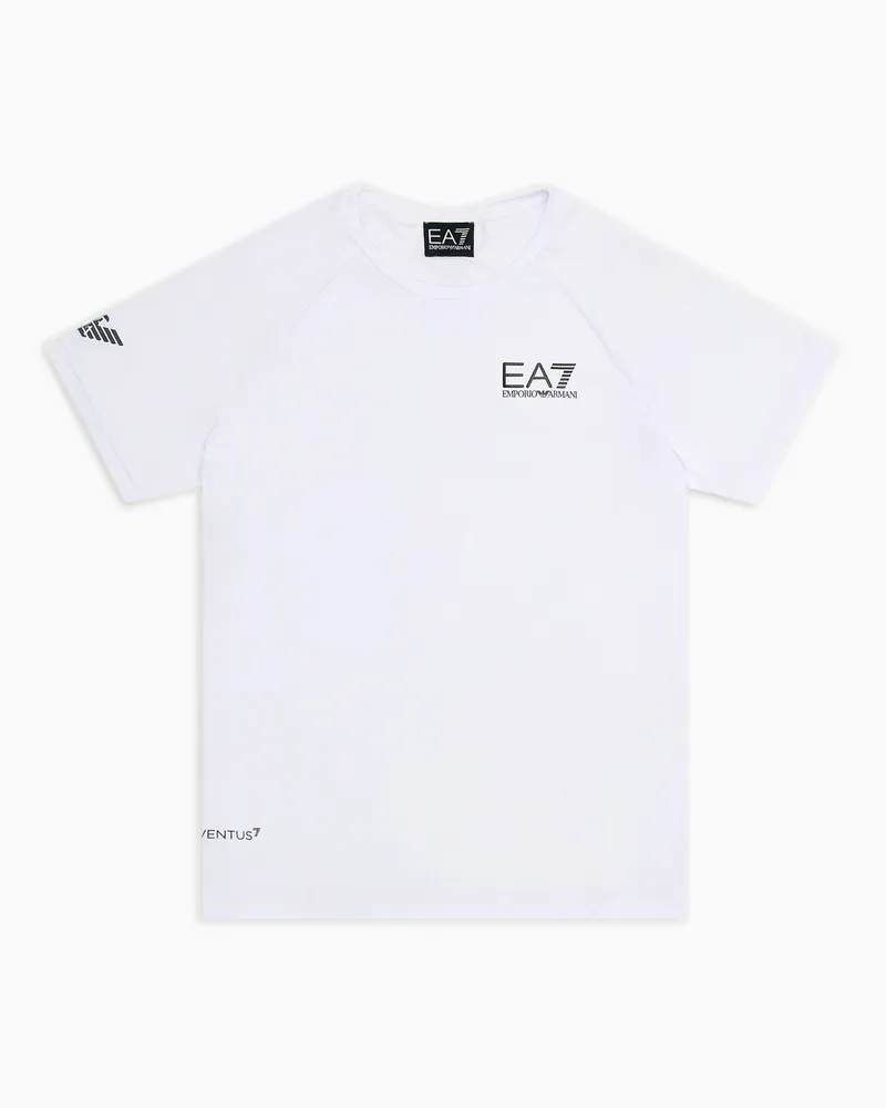 EA7 Tennis Pro Boy T-Shirt aus VENTUS7-Funktionsgewebe Weiß