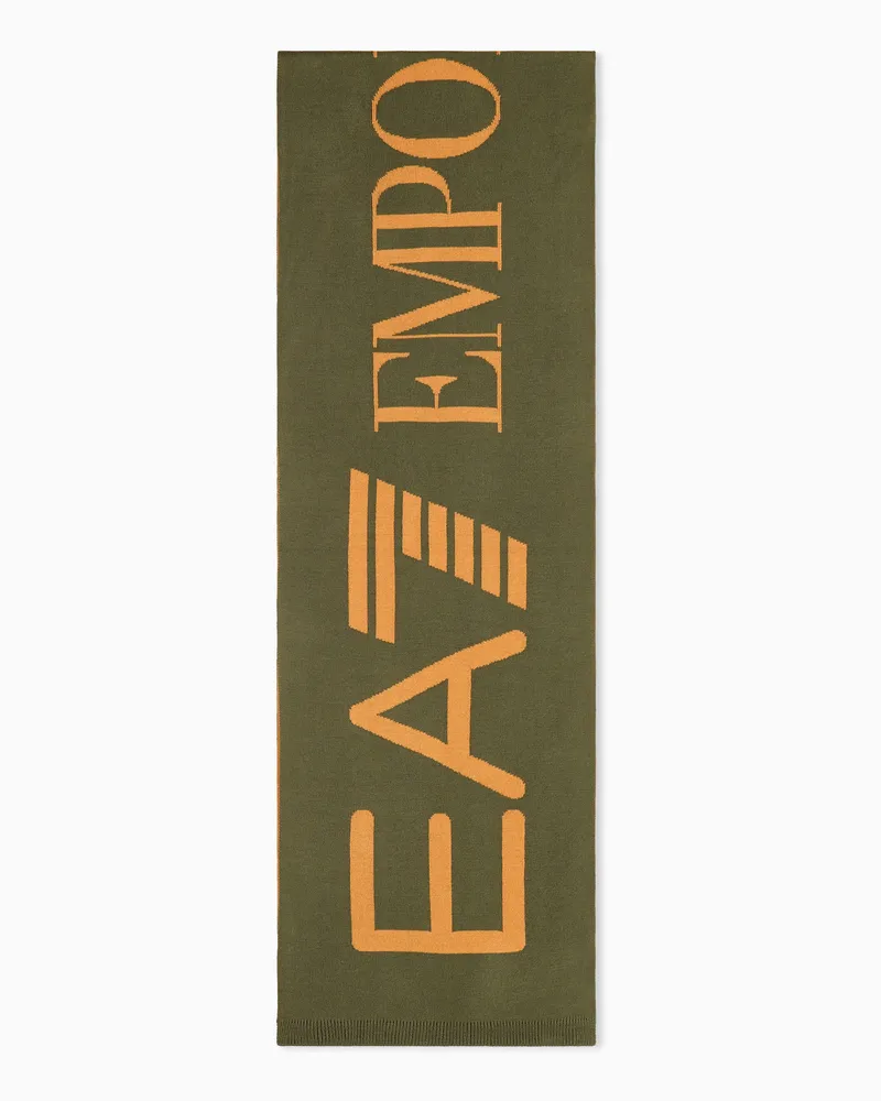 EA7 Strickschal Regular Passform Grün