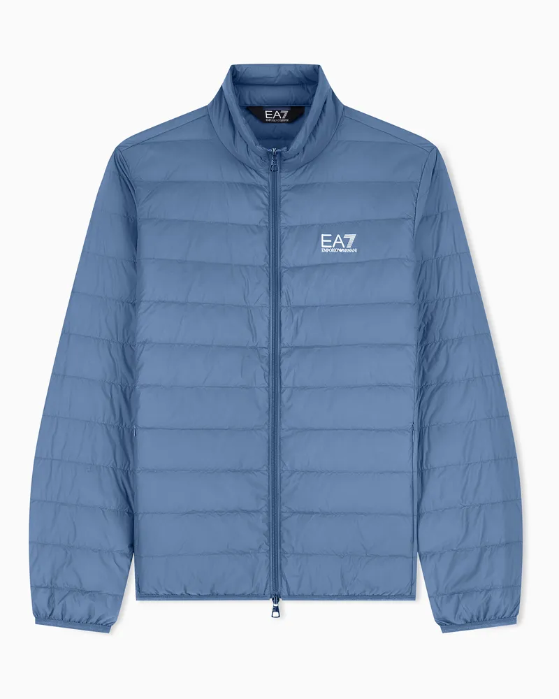 EA7 Core Identity packbare Daunenjacke Hellblau