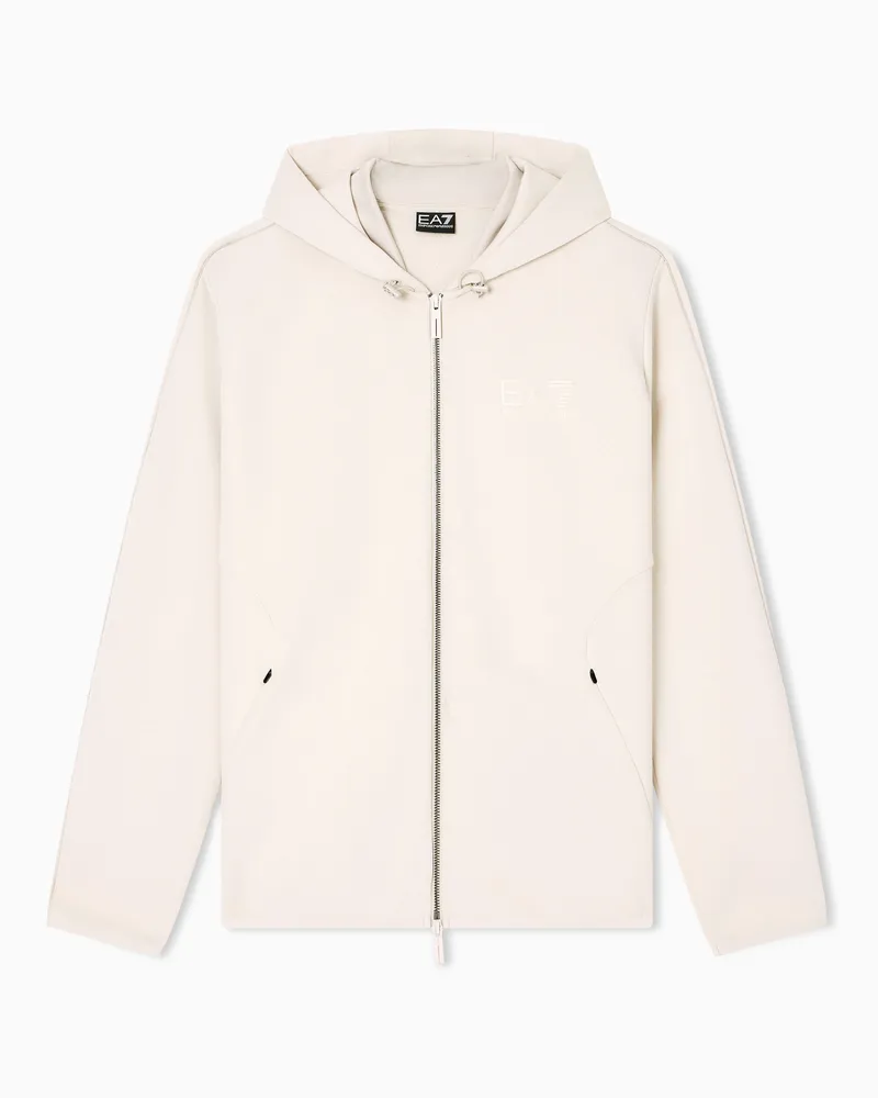 EA7 Gold Label Sweatshirt mit Kapuze aus Viskose-Mischung Beige
