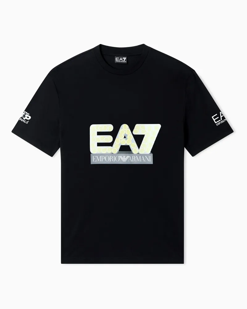 EA7 Nitto ATP Finals – Maxi-Logo-T-Shirt mit Rundhalsausschnitt Schwarz