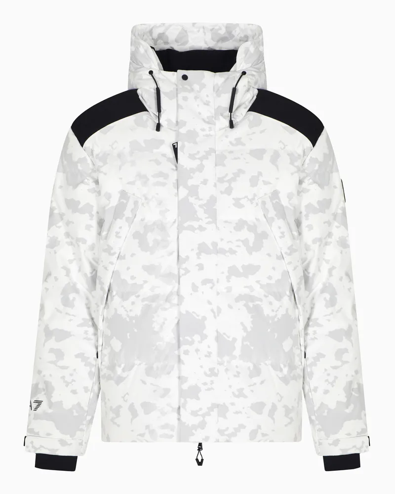 EA7 Ski-Daunenjacke aus funktionalem Ripstop-Gewebe Weiß