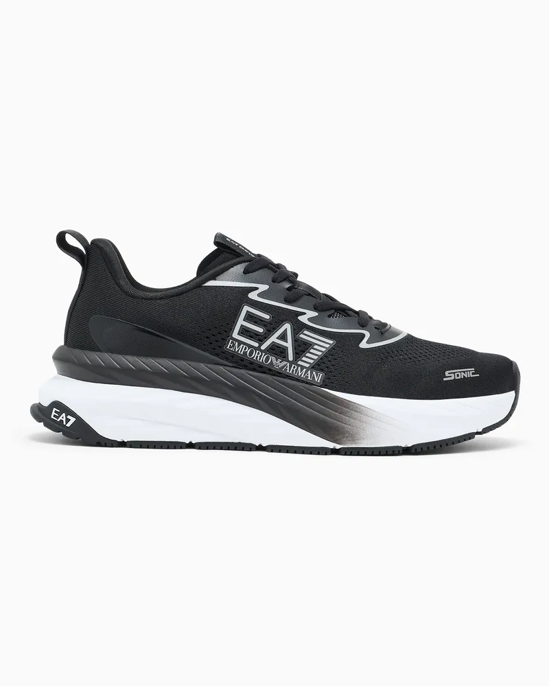 EA7 Sneaker Crusher Sonic aus Netzgewebe mit Dämpfung Schwarz