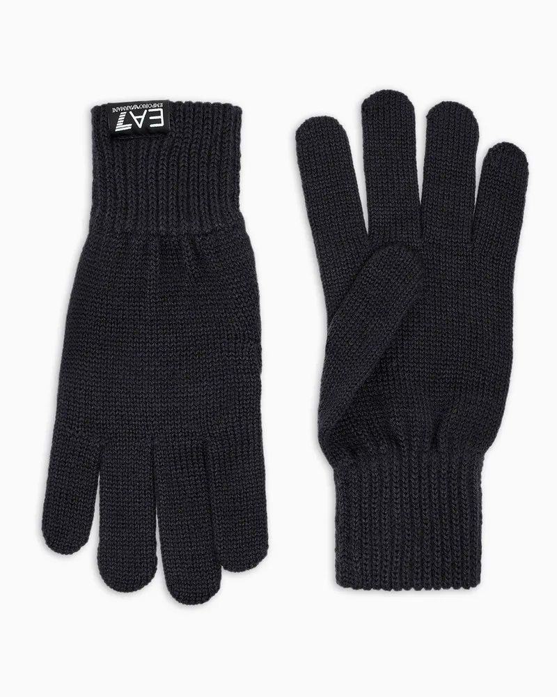 EA7 Handschuhe aus einer Wollmischung Marineblau