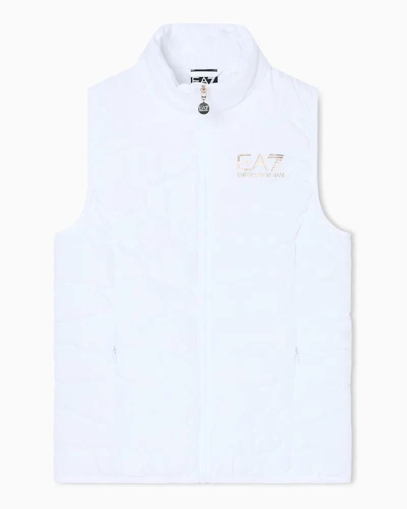 EA7 Packbare gepolsterte Core Lady-Weste aus Nylon Weiß