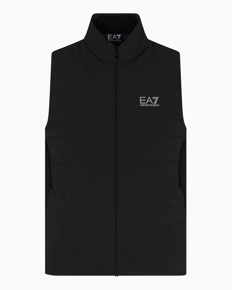 EA7 Dynamic Athlete wattierte Weste aus FUROR7-Funktionsgewebe Schwarz