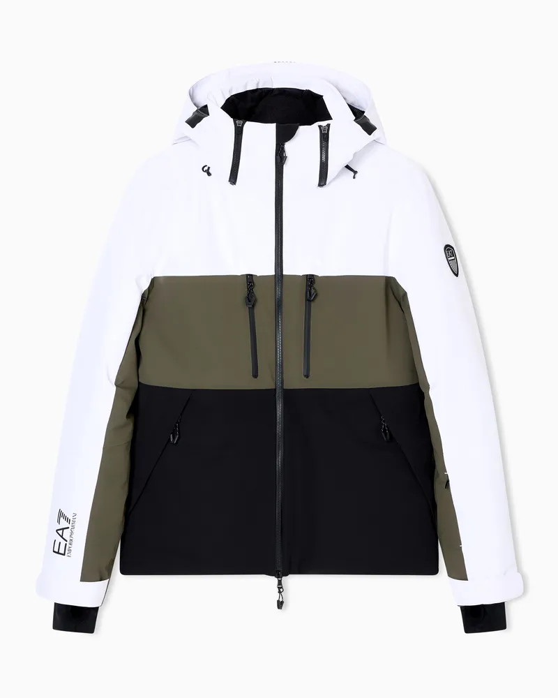 EA7 Skijacke aus PROTECTUM7-Funktionsgewebe mit STRATUM7 ASV-Wattierung Weiß