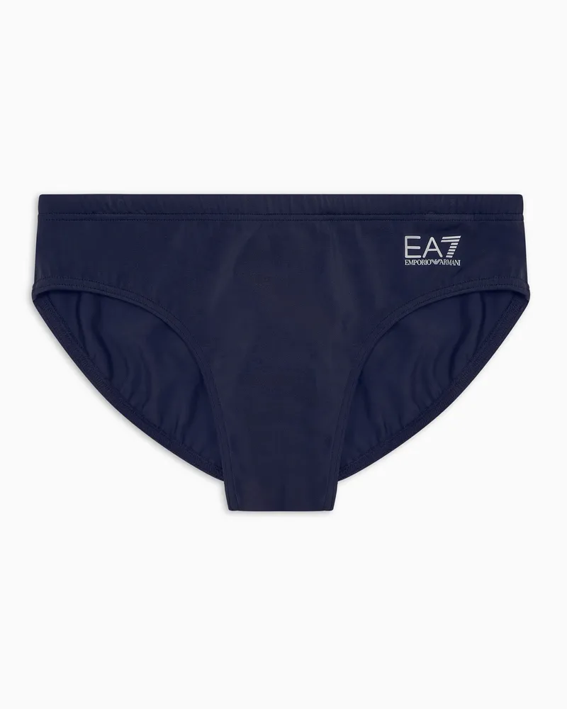EA7 Badehose aus elastischem Material als Slip mit Kordelzug Blau