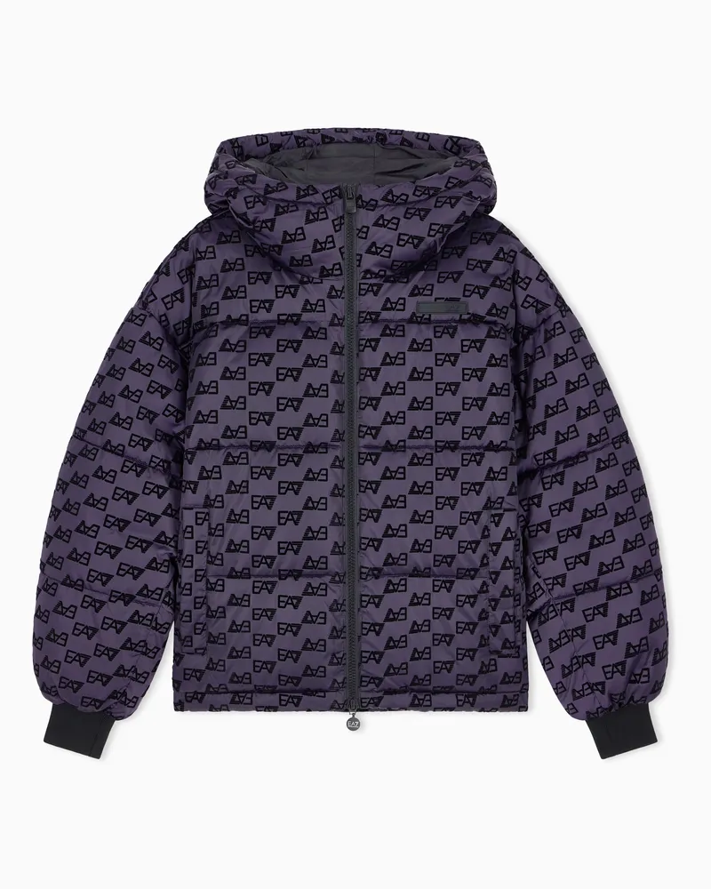 EA7 Bomberjacke stark gepolstert mit Monogramm Violett