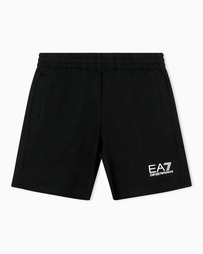 EA7 Core Identity Boy Bermudashorts aus Baumwolle Schwarz