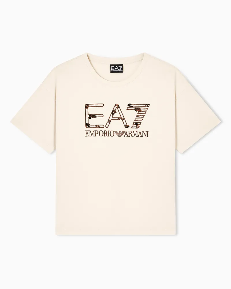EA7 Regular Fit T-Shirts Beige