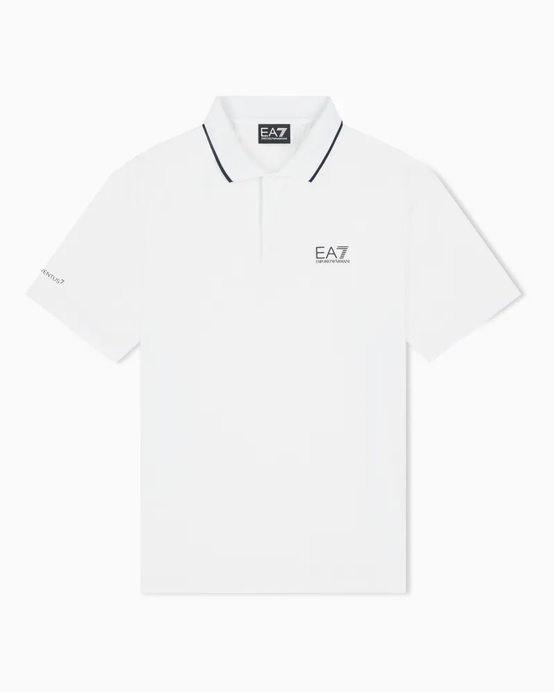 EA7 Poloshirt Tennis Pro im Regular Fit aus Jersey mit Paspeln Weiß