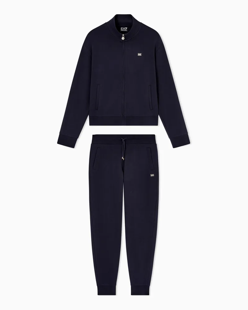 EA7 Core Lady Trainingsanzug aus Baumwollstretch Marineblau