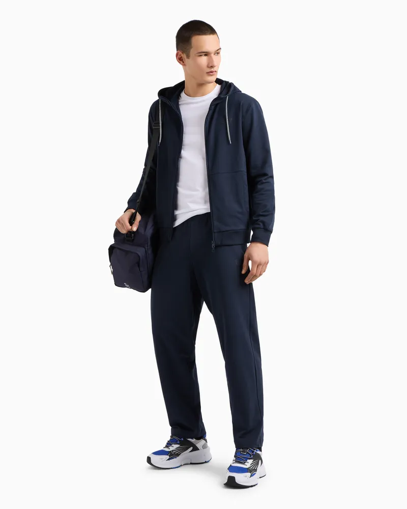 EA7 Visibility Trainingsanzug mit Kapuze aus Baumwolle Marineblau