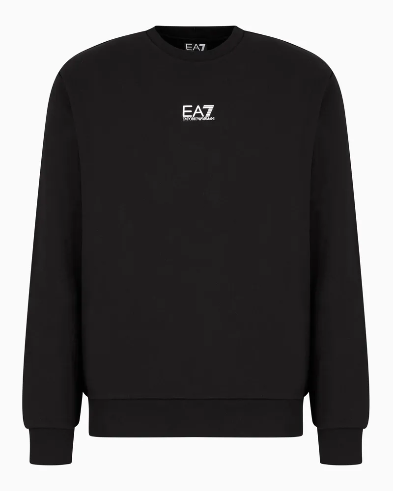 EA7 Core Identity Sweatshirt mit Rundhalsausschnitt aus einer Baumwollmischung Schwarz
