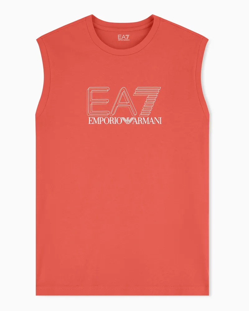 EA7 Visibility Tanktop aus Baumwolljersey Rot